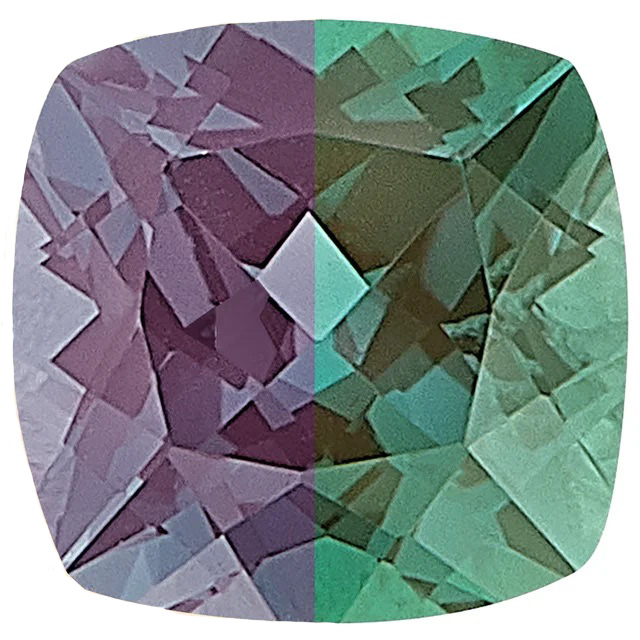 lab created cushion alexandrite gemstone