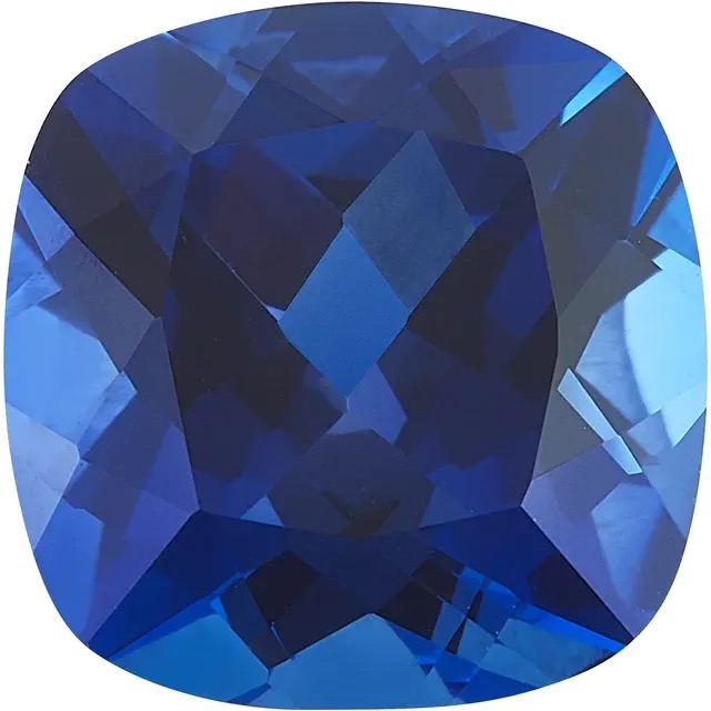 lab created cushion blue sapphire gemstone