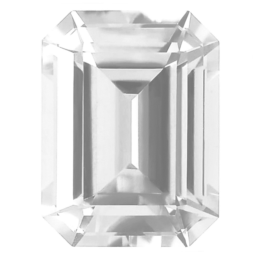 Emerald Cut Lab White Sapphire