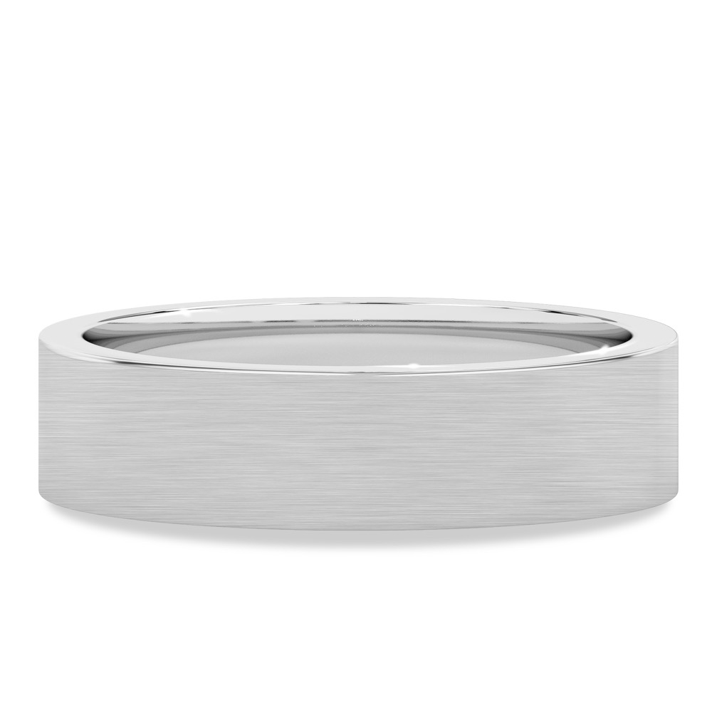 flat matte band white gold