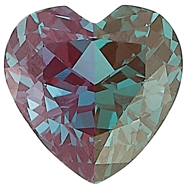 lab created heart alexandrite gemstone