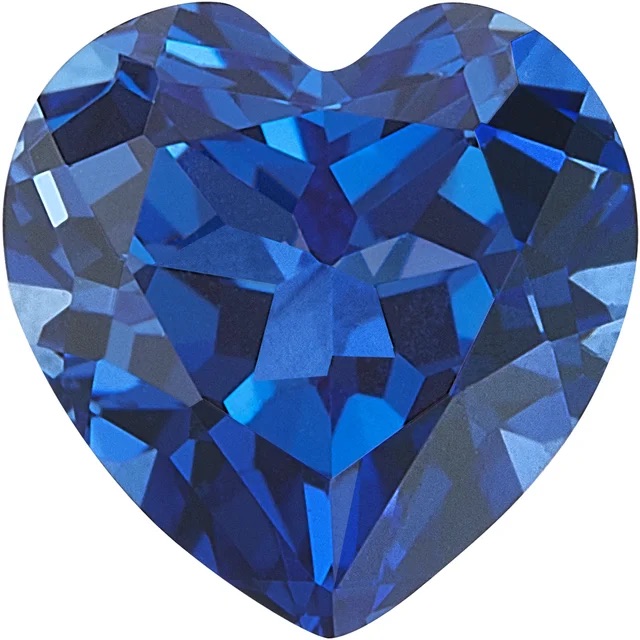 lab created heart blue sapphire gemstone