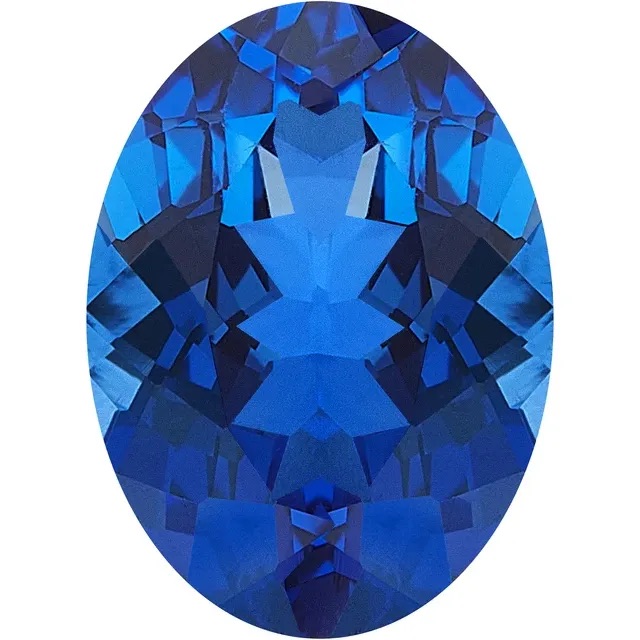 lab created oval blue sapphire gemstone