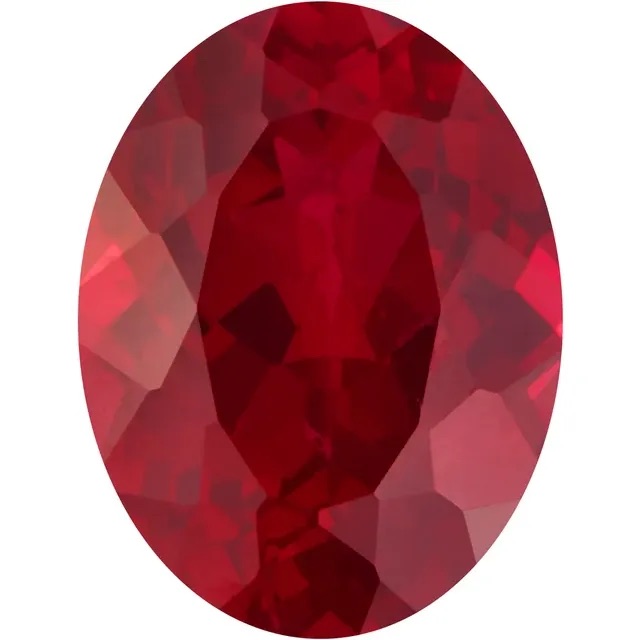 lab created oval ruby gemstone