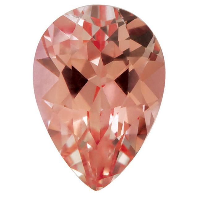 lab created pear peach sapphire gemstone