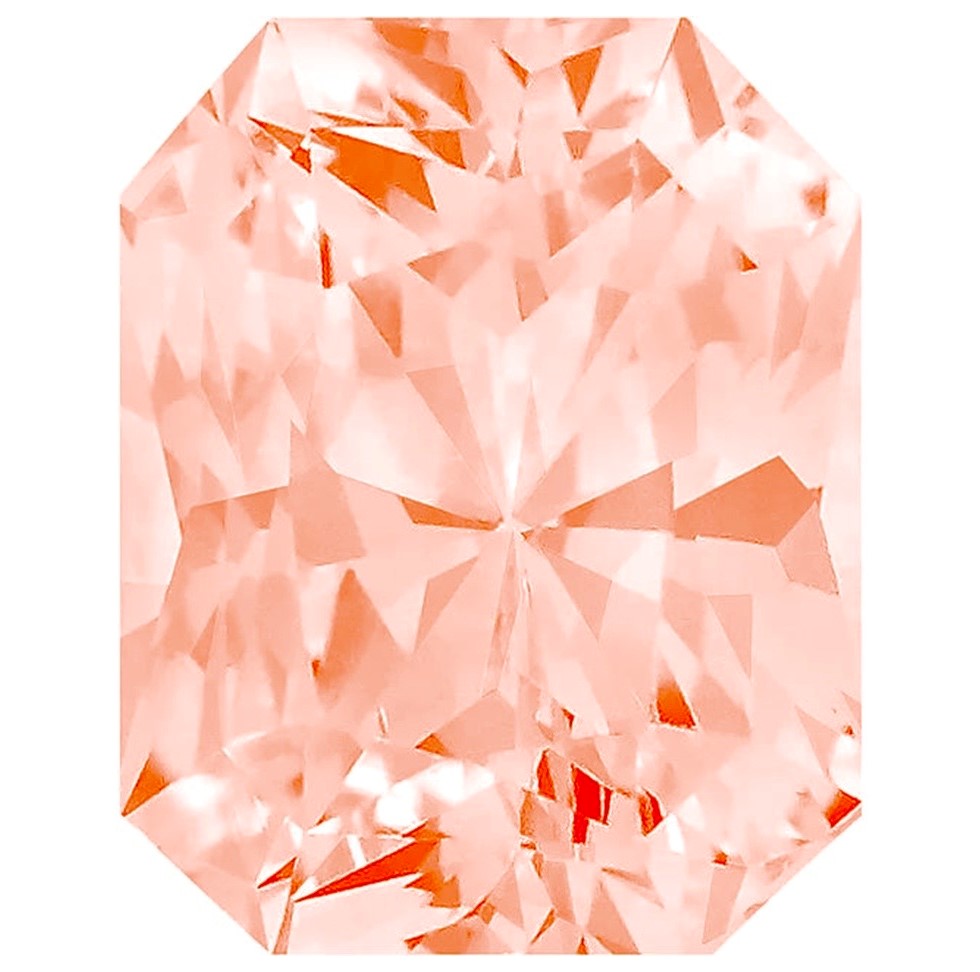 Radiant Cut Lab Peach Sapphire