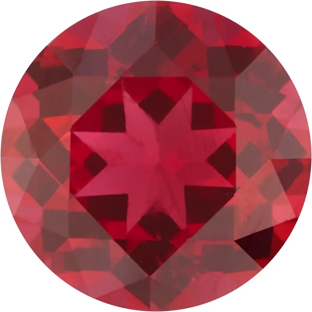 lab created round ruby gemstone