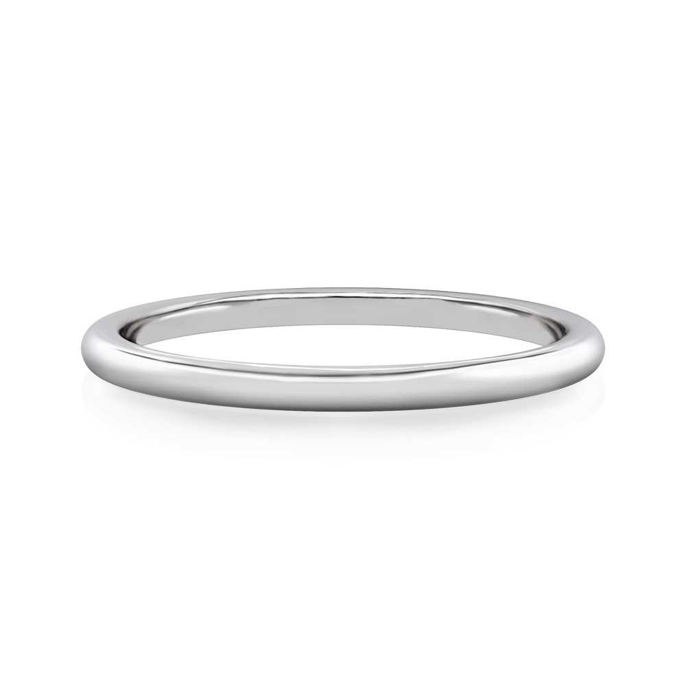 simple wedding band in white gold