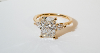 yellow gold radiant diamond engagement ring