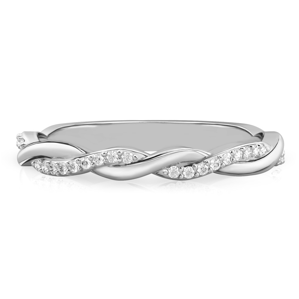 twist wedding band in white gold