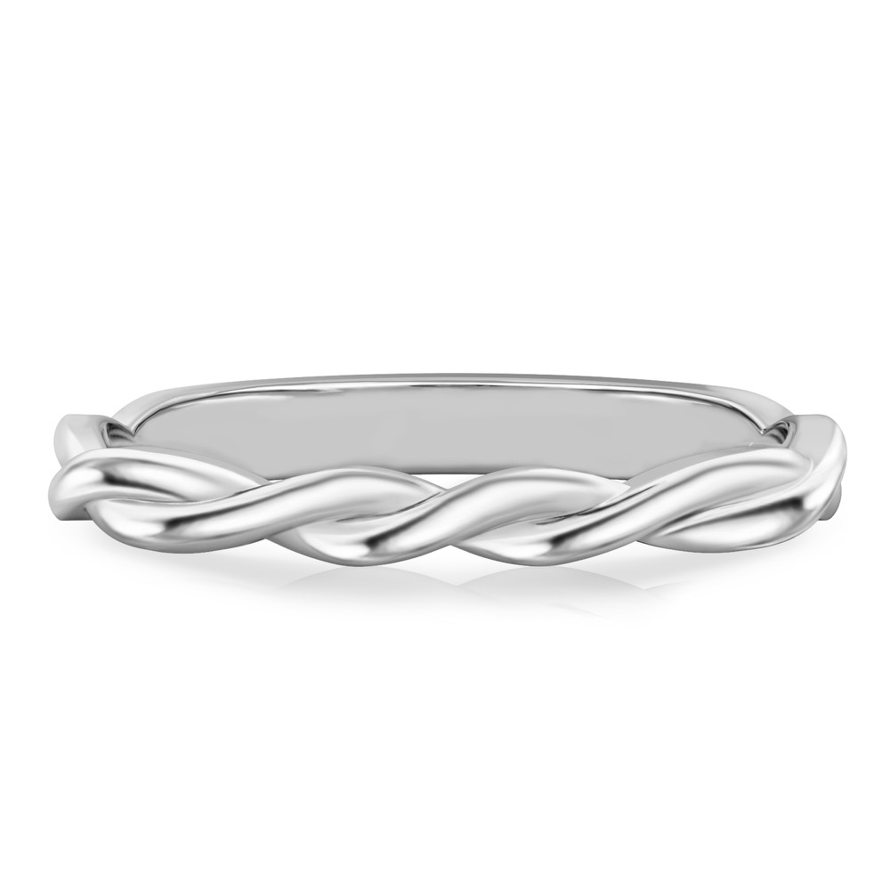 twisted wedding band in white gold