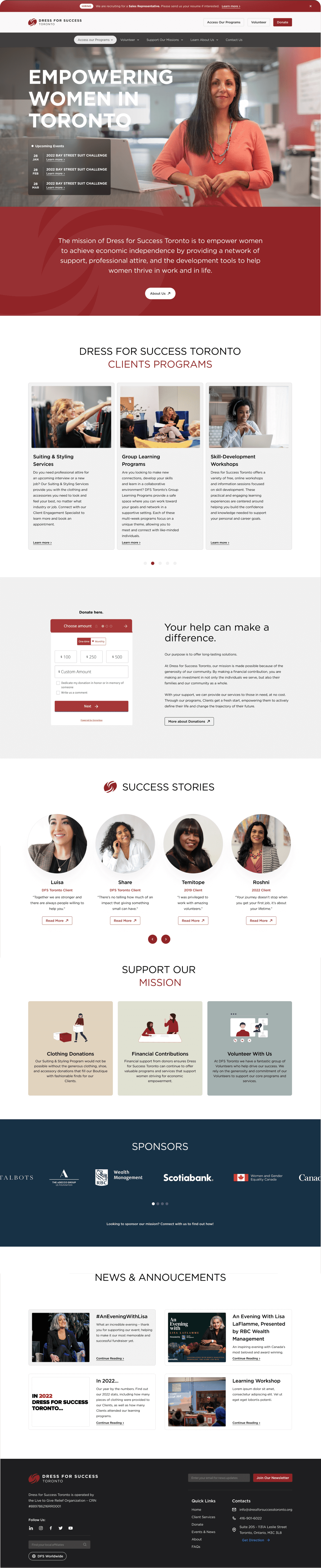 Brand Vision Marketing Designs Sophisticated Website for Dress For Success.