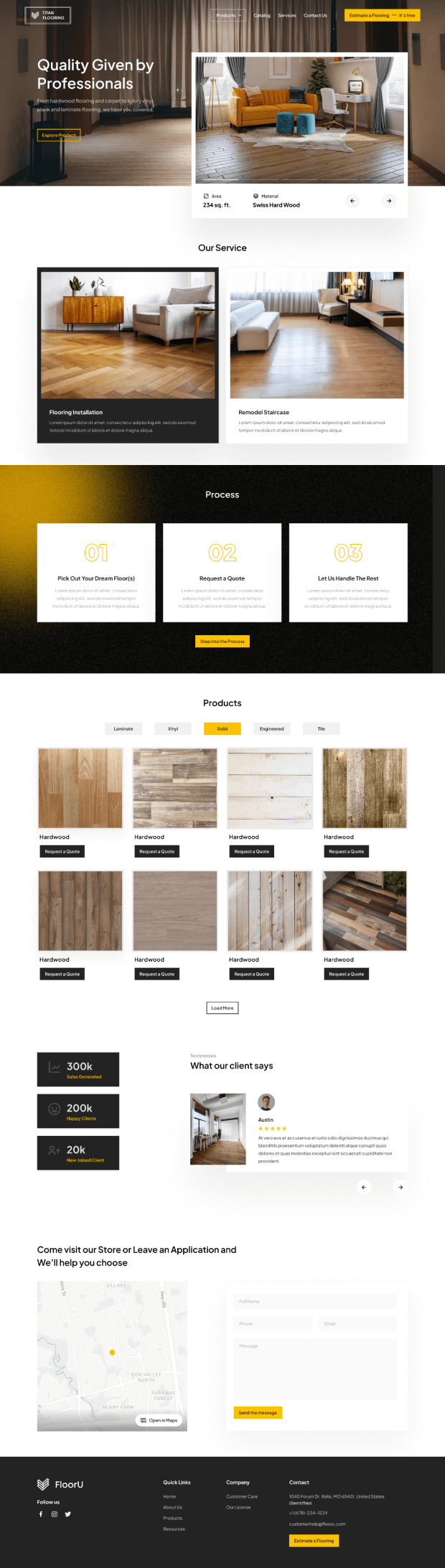 Strong Representation - Titan Flooring Website by Brand Vision Marketing.