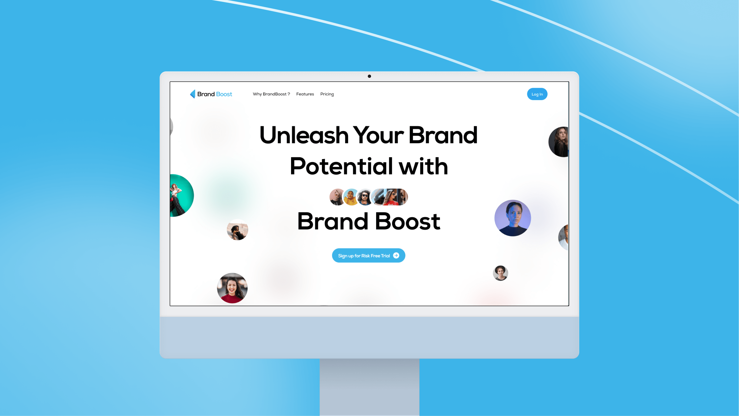 Clean website mockup for Brand Boost by Brand Vision Marketing