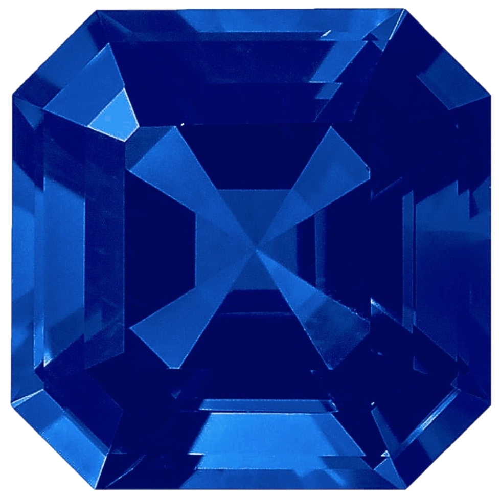 Asscher Lab Blue Sapphire